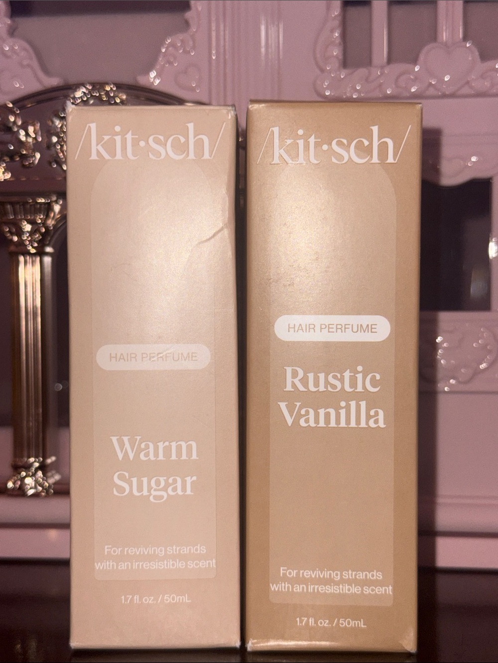 Kitsch Hair Perfume Duo — Warm Sugar & Rustic Vanilla (Beige & Tan)